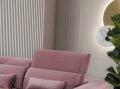 1. Ecksofa Foble Velvetmat 24 Dunkelrosa