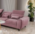 4. Ecksofa Foble Velvetmat 24 Dunkelrosa
