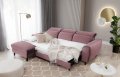 Ecksofa Foble Velvetmat 24 Dunkelrosa Schlaffunktion