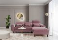 Ecksofa Foble Velvetmat 24 Dunkelrosa Rechts