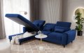 Ecksofa Foble Velvetmat 40 dunkelblau Bettkasten