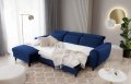 Ecksofa Foble Velvetmat 40 dunkelblau Schlaffunktion