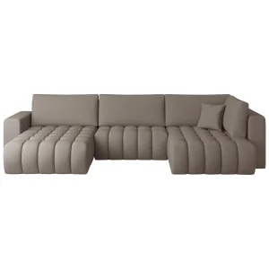 Ecksofa BONITO mit Bettkasten Schlaffunktion upholstered Beige (Savoi 07)