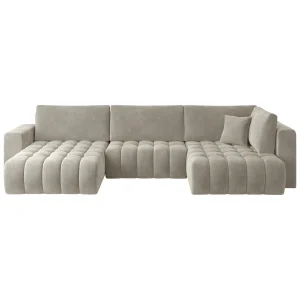 Ecksofa BONITO mit Schlaffunktion & Bettkasten – Komfortabler Sitzkomfort im eleganten Design - Beige (Sola 18)