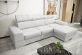 Ecksofa ROYAL MINI aus echtem Leder – 260x160 cm, Weiß