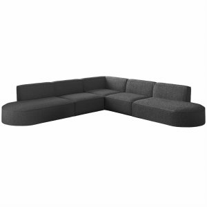 Ecksofa PARMA CORNER 276×276 cm – komfortabel, breit & universal für jedes Wohnzimmer - BOUCLÉ Graphit (Loop 19)