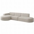 Ecksofa PARMA L – Modernes, komfortables Sofa mit freistehender Rückseite - BOUCLÉ Creme