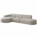 Ecksofa PARMA L – Modernes, komfortables Sofa mit freistehender Rückseite - BOUCLÉ Creme