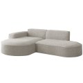 PARMA STUDIO Ecksofa 236 cm – Weiches Bouclé-Design für kleine, stilvolle Räume - Creme (Loop 2)