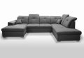 Ecksofa DAVIO U mit Schlaffunktion und Bettkasten und verstellbare Kopfstützen