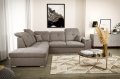 Ecksofa DAVIO L mit Schlaffunktion und Bettkasten und verstellbare Kopfstützen, Beige