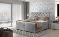 Boxspringbett COLEEN Hotelbett elektrisch kontinentales Bett hellgrau