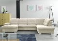 Ecksofa PAULINE Eckcouch Funktionssofa mit Bettkasten Schlaffunktion und Relaxfunktion creme