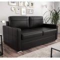 Ledersofa AVANTI II Leder Couch mit Schlaffunktion 147 cm - Schwarz