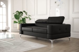 Ledersofa TOSCANIA II Leder Couch verstellbare Kopfstützen 180 cm
