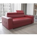 Ledersofa MARGO II Leder Couch verstellbare Kopfstützen 195 cm - Rot