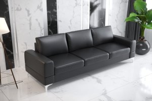 Ledersofa ARIA DL Leder Couch 250 cm - Schwarz