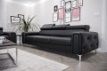 Ledersofa ORION III Leder Couch verstellbare Kopfstützen 255 cm Glamour - Schwarz
