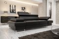 Ledersofa GALAXY II Leder Couch verstellbare Kopfstützen 235 cm - Schwarz