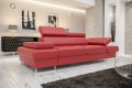 Ledersofa GALAXY II Leder Couch verstellbare Kopfstützen 235 cm - Rot