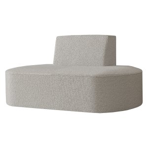Sofa DALIA 1-Sitzer Bouclé Sessel Bucle Creme Stoff (Antic 20)