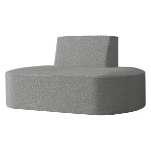 Sofa DALIA 1-Sitzer Bouclé Sessel Bucle Grau Stoff (Antic 17)