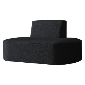 Sofa DALIA 1-Sitzer Bouclé Sessel Bucle Schwarz Stoff (Antic 19)
