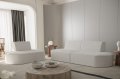 2+1 Dalia Sofa Set Boucle Creme Stoff Dekor