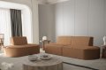 2+1 Dalia Sofa Set Kupfer Orange Boucle Stoff Dekor
