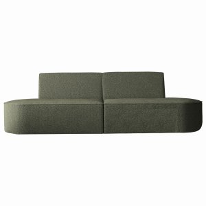 Sofa DALIA 2-Sitzer 260 cm Bouclé Dunkelgrün Stoff (Antic 12)
