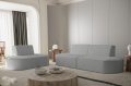1+2 Dalia Sofa Set Grau Boucle Stoff Dekor