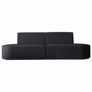 Sofa DALIA 2-Sitzer 260 cm Bouclé Schwarz Stoff (Antic 19)