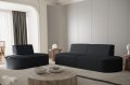 2+1 Dalia Sofa Set Schwarz Boucle Stoff Dekor