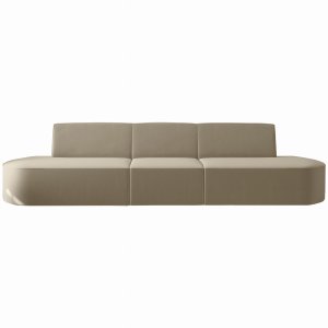 Sofa DALIA 3-Sitzer Couch 325 cm Beige Velvet Stoff (Opera)