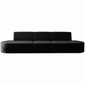 Sofa DALIA 3-Sitzer Couch 325 cm Schwarz Velvet Stoff (Opera)