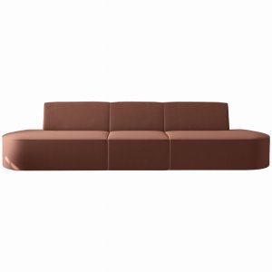 Sofa DALIA 3-Sitzer Couch 325 cm Ziegiel Rot Velvet Stoff (Opera)