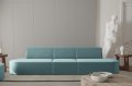 Dalia 3-Sitzer Sofa Blau Velvet Stoff Dekor