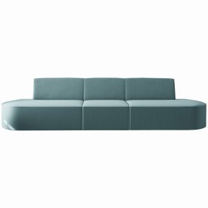 Sofa DALIA 3-Sitzer Couch 325 cm Blau Velvet Stoff (Opera)