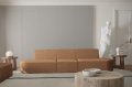 Dalia 3-Sitzer Sofa Kupfer Orange Boucle Stoff Dekor