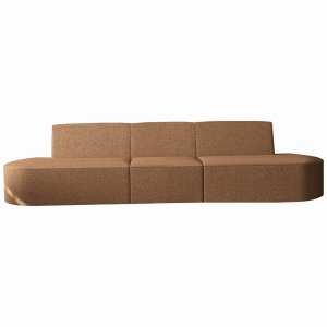Sofa DALIA 3-Sitzer 325 cm Couch Bouclé Kupfer Orange Stoff (Antic 10)