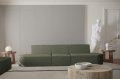 Dalia 3-Sitzer Sofa dunkelgrün Boucle Stoff Dekor