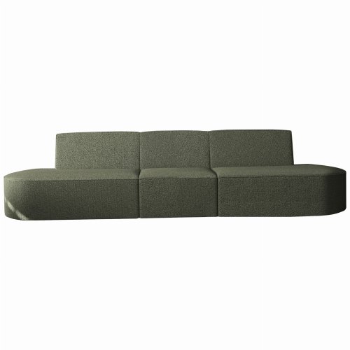 Dalia 3-Sitzer Sofa dunkelgrün Boucle Stoff