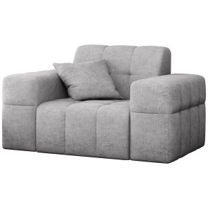 Sessel BALIA 1-Sitzer Chenille Hellgrau Stoff (Perfect Harmony 80)