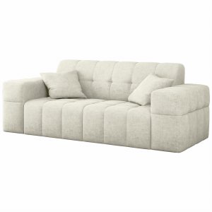 Sofa BALIA 2-Sitzer Chenille Creme Stoff (Perfect Harmony 01)