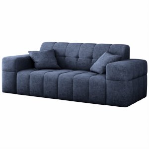 Sofa BALIA 2-Sitzer Chenille Dunkelblau Stoff (Perfect Harmony 77)