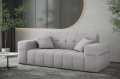 Balia Sofa 2-Sitzer Hellgrau Chenille Stoff Dekor