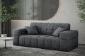 Balia Sofa 2-Sitzer Chenille Grau Stoff Dekor