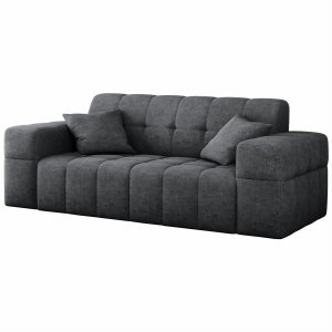 Sofa BALIA 2-Sitzer Chenille Grau Stoff (Perfect Harmony 90)