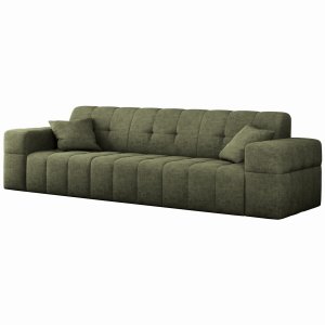 Sofa BALIA 3-Sitzer Chenille Stoff Olivgrün  (Perfect Harmony 39)