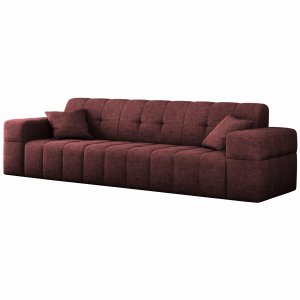 Sofa BALIA 3-Sitzer Chenille Stoff Rotwein  (Perfect Harmony 59)